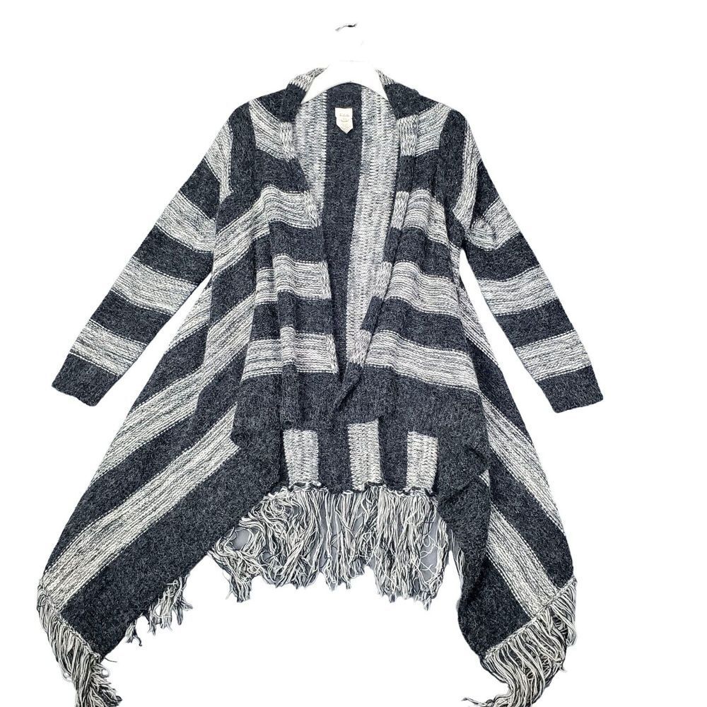 Striped Gray and Black Women's Sweater